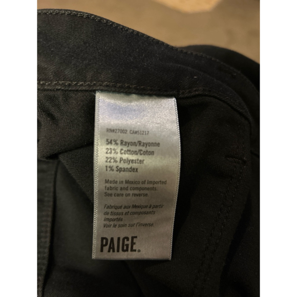 Women's PAIGE Black Shadow High Rise Laurel Canyon Bootcut Jeans Size 31 - Picture 10 of 11